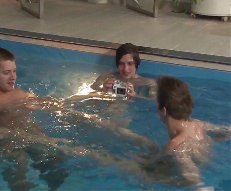 Hot pool sex with handsome hunk and sexy horny guys