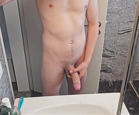 Young daddy makes his massive cock cum