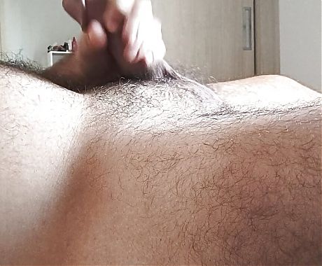 Jerking off to the bed