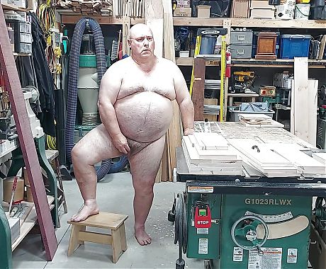 Naked handyman Cums Again