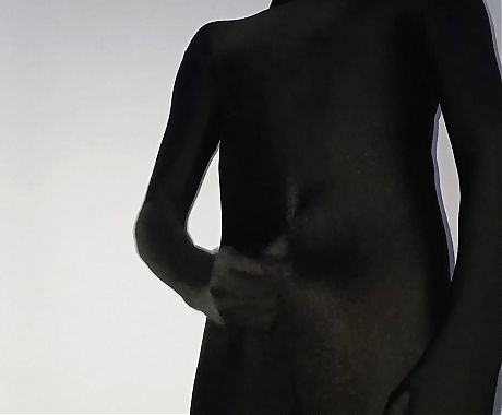 Have Fun in Black zentai suit at home